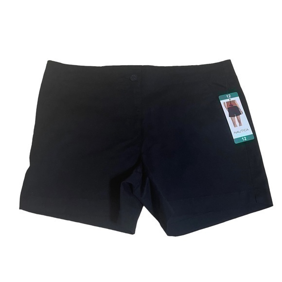 Nautica Mid-Rise Twill Shorts True Black - Size 12 - NWT - Picture 1 of 7